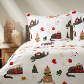 Vánoční mikrovláknové povlečení | CATNESS | vánoční kočky | 140x200 + 1*70x80 cm | 700354