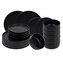 HIT Jídelní sada talířů 18 ks matná černá FLAT BLACK HT-24327384