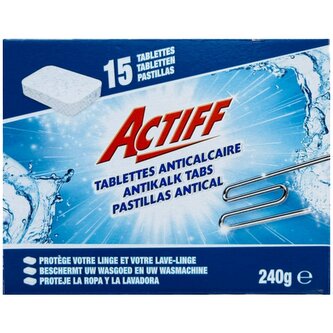 Actiff Antikalk Tabs 15ks - 240g - tablety proti vodnímu kameni do pračky
