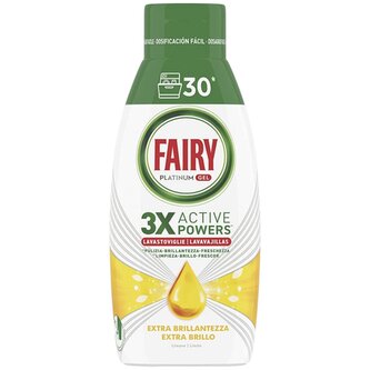 Fairy Platinum Gel do myčky 30 PD - 600ml - Extra Brillo - Limone