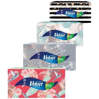 Velvet Pastels hygienické kapesníky 3vrstvé, box 120 kusů