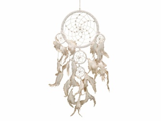 Lapač snů 16 + 6 + 5 cm - bílý