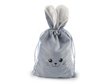 Dárkový pytlík zajíček 15x28 cm sametový - 10 ks - 3 modrá světlá