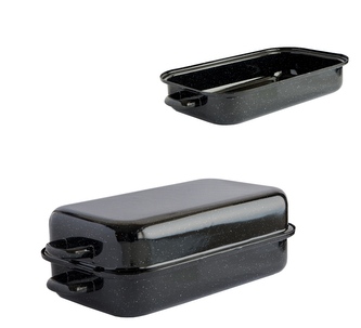 Pekáč 2ks smalt černý 35cm 4,5L