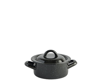 Kastrol s poklicí smalt černý 12 cm 0,5L