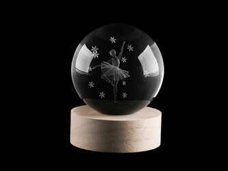 LED svítící skleněná koule Ø8 cm - 1 ks - 3 transparent baletka