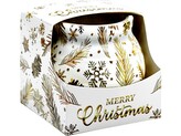 Sklo Dekor 80 x 72 mm Christmas gold pattern vonná svíčka