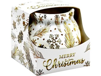 Sklo Dekor 80 x 72 mm Christmas gold pattern vonná svíčka