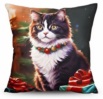 Vánoční polštář XMAS CAT 40x40 cm Mybesthome