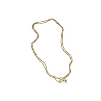 Dvojitý pozlacený unisex náhrdelník z oceli DX1567710 Diesel