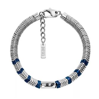 Pánský ocelový bicolor náramek s hematitem DX1572931 Diesel