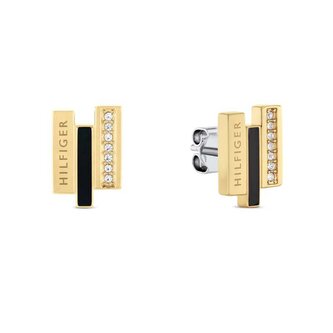 Moderní pozlacené náušnice s krystaly Layered 2780844 Tommy Hilfiger