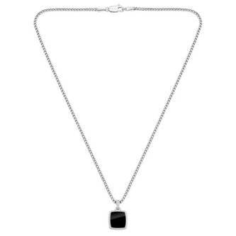 Módní ocelový náhrdleník s onyxem Odell 1580648 Hugo Boss