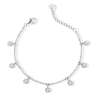 Ocelový náramek na nohu s krystaly LJ2843 Liu Jo