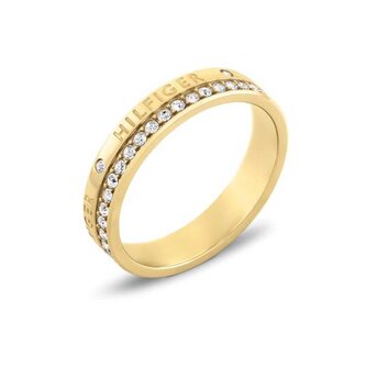 Pozlacený prsten s krystaly Mini Crystals 2780911 Tommy Hilfiger / Obvod: 56 mm - 56 mm