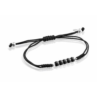 Černý šňůrkový náramek s medvídky Mini Color 1001939000 Tous