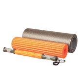 Set na jógu a masáže LIVEUP Yoga Roller set - oranžová (EVA)