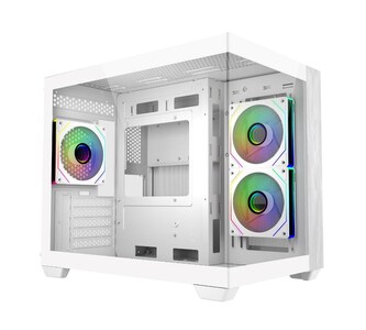 Cooler Master case Elite 481 Wood, ATX, Průhledná bočnice, 3x 120mm ARGB Fan, Bílá