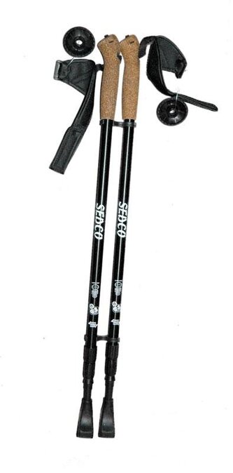 Trekové hole Sedco NORDIC WALKING ALU7075 černé vel. 65-140 cm - černá (Hliník - ALU)
