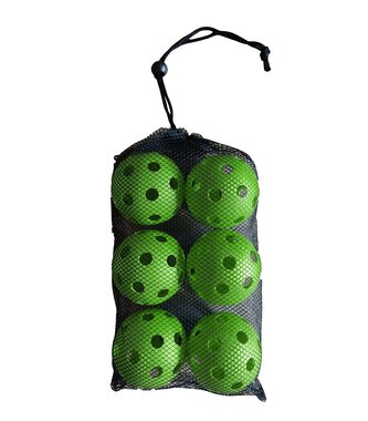 Sada florbalových míčků SEDCO GREEN - 6 ks (Plast)