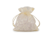 Dárkový pytlík vyšívaný 10x13 cm - 10 ks - 2 krémová nejsvět.