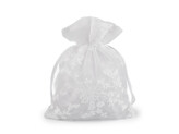 Dárkový pytlík vyšívaný 13x18 cm - 10 ks - 1 bílá