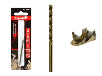 Kobaltový vrták do kovu HSS-Co, M35, 3mm TVARDY