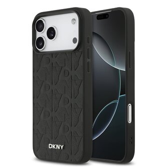 DKNY PU Leather Grid Pattern Magsafe Zadní Kryt pro iPhone 17 Pro Max Black