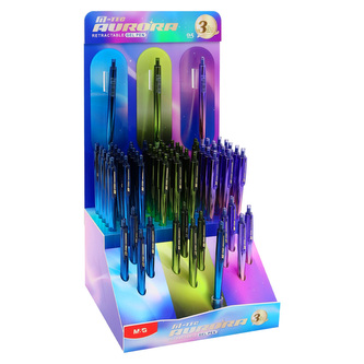 Display SET Pero gelové M&G T-TEC AURORA (70 ks) - modrá náplň