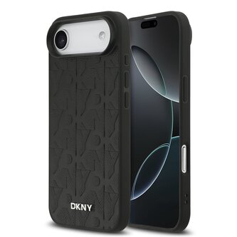 DKNY PU Leather Grid Pattern Magsafe Zadní Kryt pro iPhone Air Black