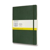 Zápisník Moleskine - měkké desky, XL, čtverečkovaný - tm. zelený
