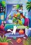 MAGNOLIA Puzzle Dívka a její kočky 1000 dílků