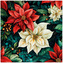 Ubrousky PAW L 33x33cm Poinsettia On Black