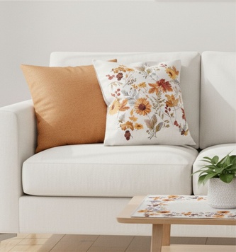 Návlek na polštář, Podzimní květy, 40 x 40 cm