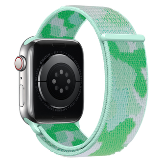 Nylonový řemínek kamufláž pro Apple Watch 42/44/45/46/49mm,Zelená Kamufláž Nylonový řemínek kamufláž pro Apple Watch 42/44/45/46/49mm,Zelená Kamufláž