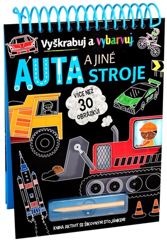 Auta a jiné stroje - Vyškrabuj a vybarvuj Auta a jiné stroje - Vyškrabuj a vybarvuj
