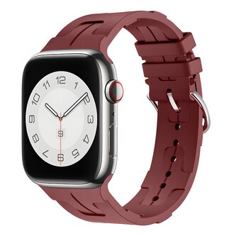 Silikonový řemínek se vzorkem pro Apple Watch 42/44/45/46/49mm,Bordeaux (Tmatvší červeno-hnědá) Silikonový řemínek se vzorkem pro Apple Watch 42/44/45/46/49mm,Bordeaux (Tmatvší červeno-hnědá)