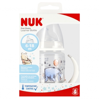 NUK Butelka 150 ml 6m  z uchwytem First Choice Osiołek popielata 10743945 NUK Butelka 150 ml 6m  z uchwytem First Choice Osiołek popielata 10743945