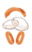 Silikonový průhledný set 3v1 pro Airpods Max,Oranžová