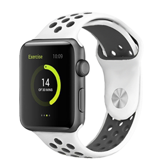 Perforovaný řemínek pro Apple Watch 38/40/41/42(S10)mm,Bílo-Černý Perforovaný řemínek pro Apple Watch 38/40/41/42(S10)mm,Bílo-Černý