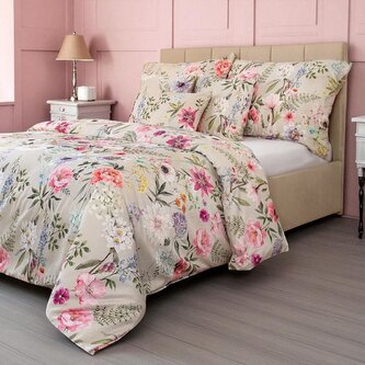 Francouzské saténové povlečení 240x220, 70x90cm Botanica elegance