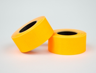 Taśma do metkownic 23X16 dwurzędowa prosta pomarańczowa, nawój 600szt. DMHK A 5