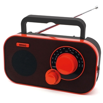 BRAVO Přenosné rádio B-5184, černo-červené