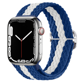 Pletený řemínek se sponou pro Apple Watch 42/44/45/46/49mm,Modro-bílý