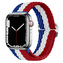 Pletený řemínek se sponou pro Apple Watch 42/44/45/46/49mm,Modro-bílo-červený