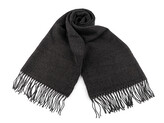 Zimní šála / pléd s třásněmi 70x180 cm - 1 ks - 10 černá šedá tmavá