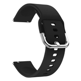 Jednobarevný řemínek s přezkovým zapínáním 22mm,Černá
