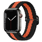 Pletený řemínek se sponou pro Apple Watch 42/44/45/46/49mm,Černo-oranžový