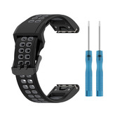 QuickFit perforovaný řemínek s přezkou 22mm,Černo-Šedý