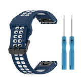 QuickFit perforovaný řemínek s přezkou 22mm,Tmavěmodro-Bílý